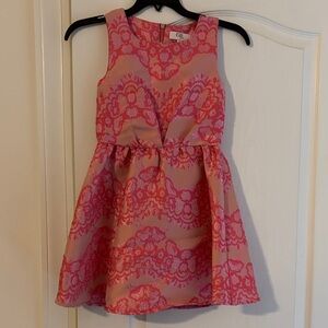 GB Girls Pink and Red Lace Dress